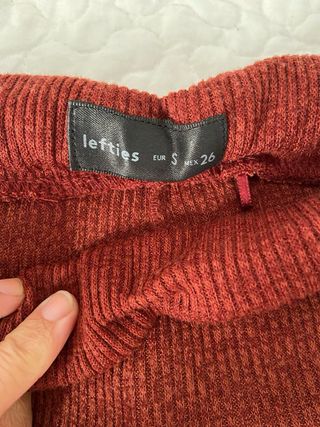 Pantalón de punto ancho terracota