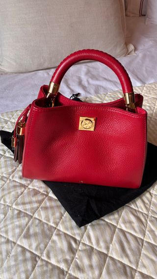 Bolso Purificación García Rojo y Dorado