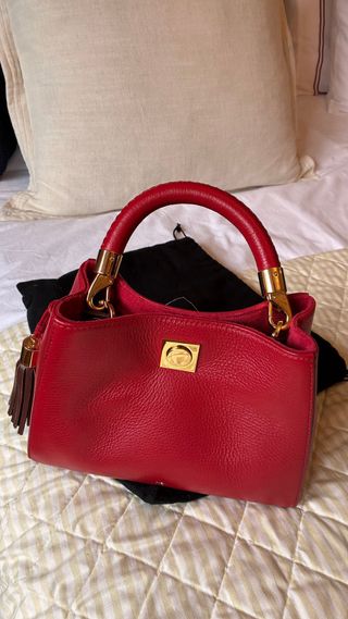 Bolso Purificación García Rojo y Dorado