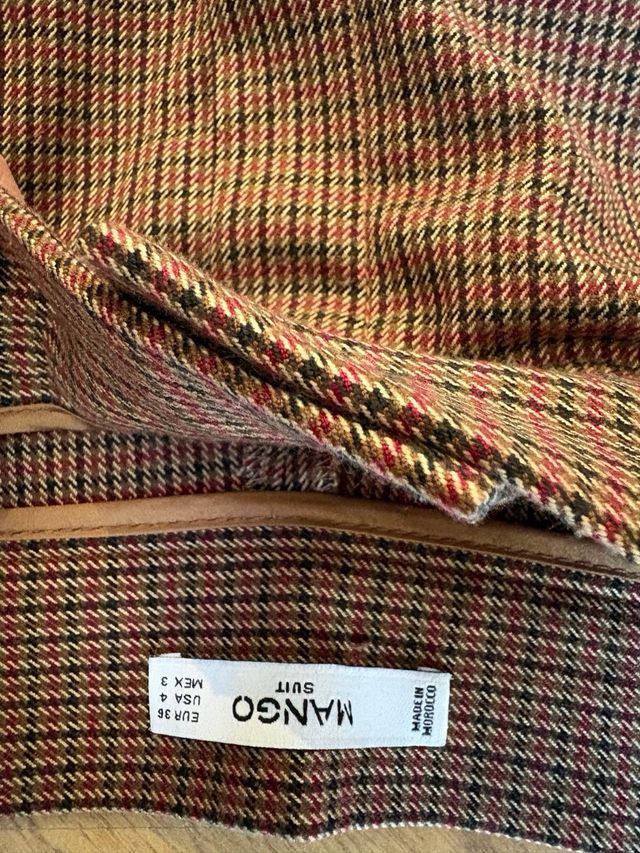 Pantalón Mango Cuadros Talla S