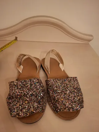 Sandali donna glitter oro multicolor