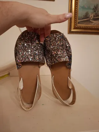 Sandali donna glitter oro multicolor