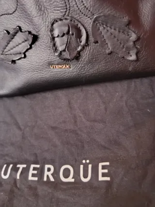 Bolso Uterqüe Piel Negro Flores