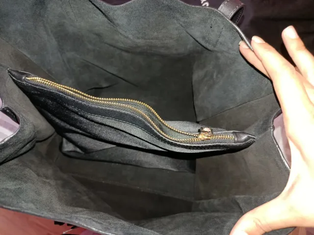 Bolso Uterqüe Piel Negro Flores