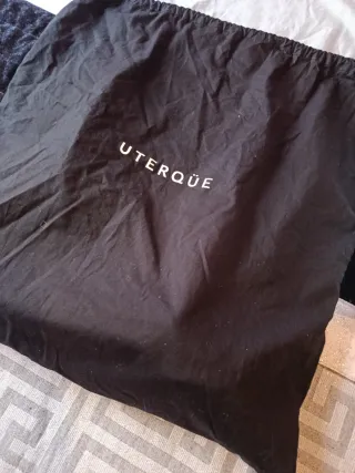 Bolso Uterqüe Piel Negro Flores