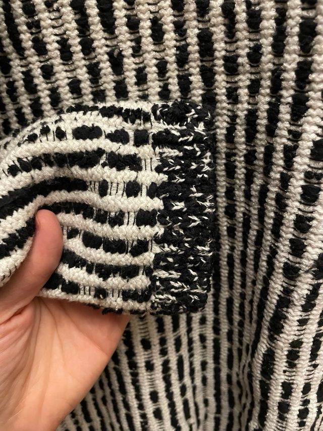 Chaqueta Zara Tweed Negra y Blanca