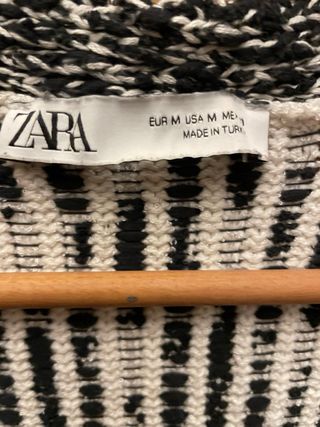 Chaqueta Zara Tweed Negra y Blanca