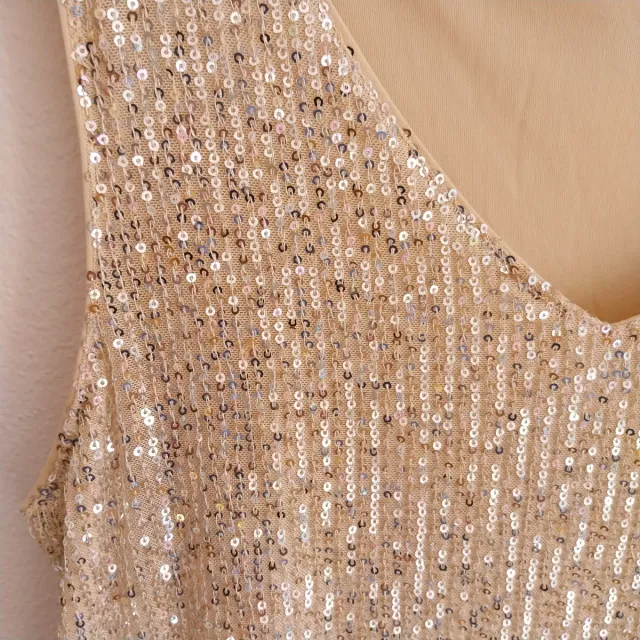 Top lentejuelas dorado talla M