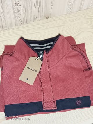 Sudadera Brakeburn Roja Cuello Cremallera