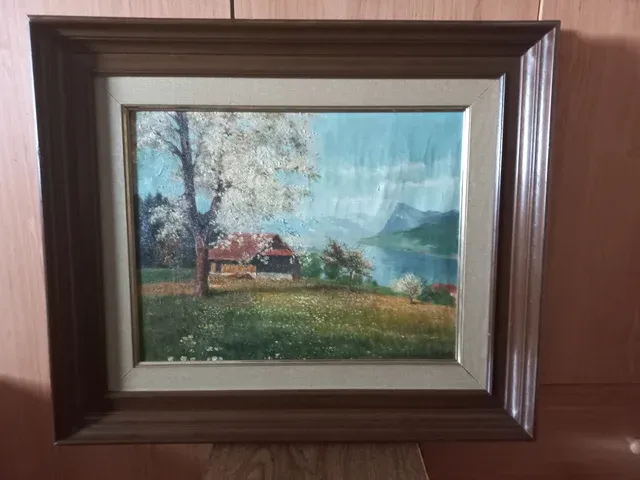 Cuadro Casa de Campo Junto al lago