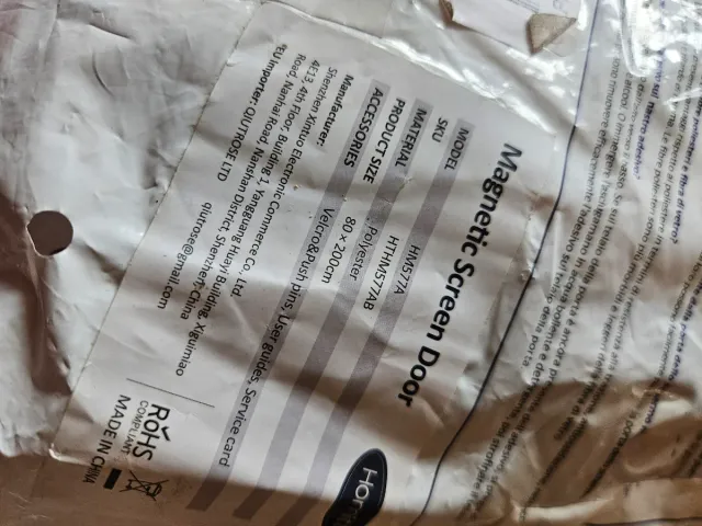 Cortina Mosquitera Magnética Homitt Negra