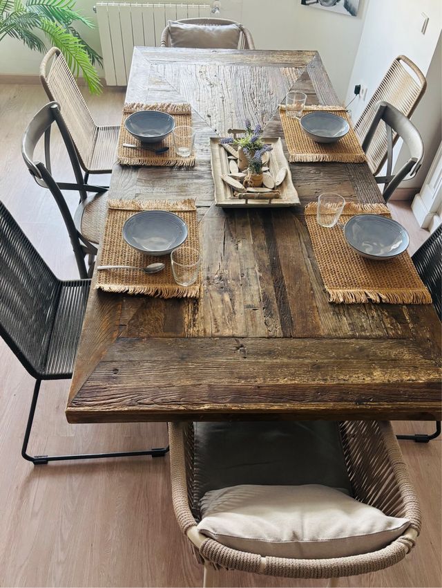 Mesa Comedor Madera Maciza Natural Preciosa