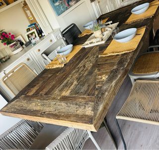 Mesa Comedor Madera Maciza Natural Preciosa