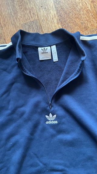Sudadera Adidas Azul Media Cremallera