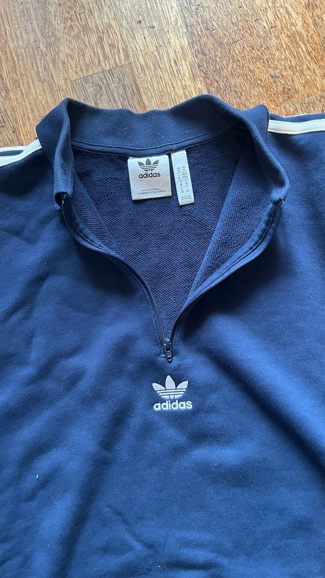 Sudadera Adidas Azul Media Cremallera