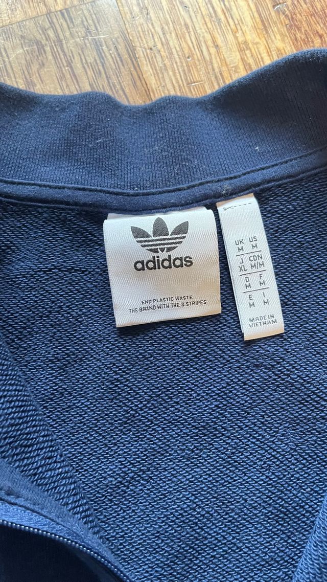 Sudadera Adidas Azul Media Cremallera