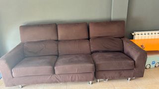 Sofá marrón de 3 plazas