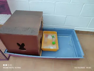 Jaula y caseta para conejo