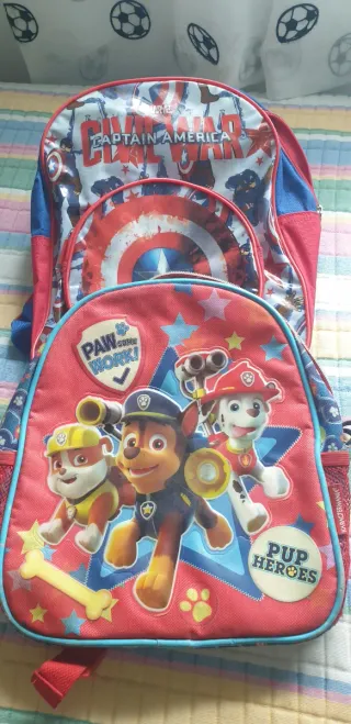 Mochilas infantiles Capitán América y Paw Patrol
