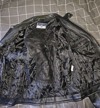 Chaqueta Cuero Motorista Snow Falcon Racing Talla