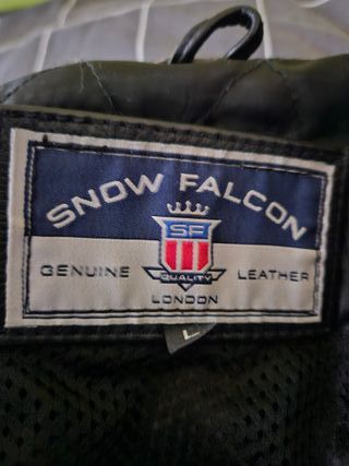 Chaqueta Cuero Motorista Snow Falcon Racing Talla