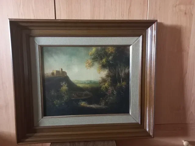 Cuadro paisaje con el castillo de fondo