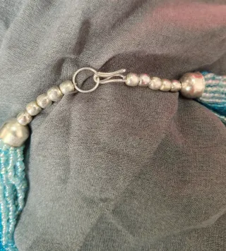 Collana girocollo perline blu e turchesi