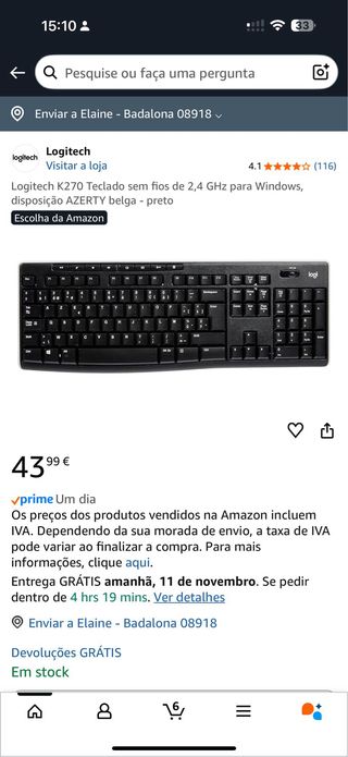 Teclado Logitech K270 Inalámbrico 2.4 GHz
