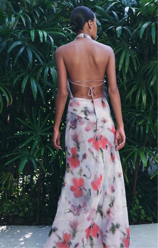 Vestido midi halter estampado Zara