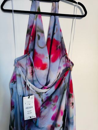 Vestido midi halter estampado Zara