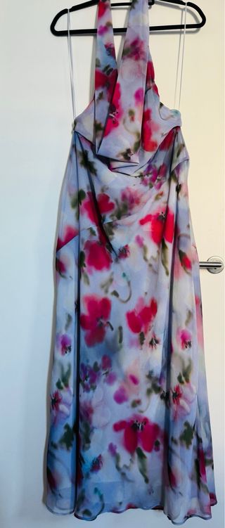 Vestido midi halter estampado Zara