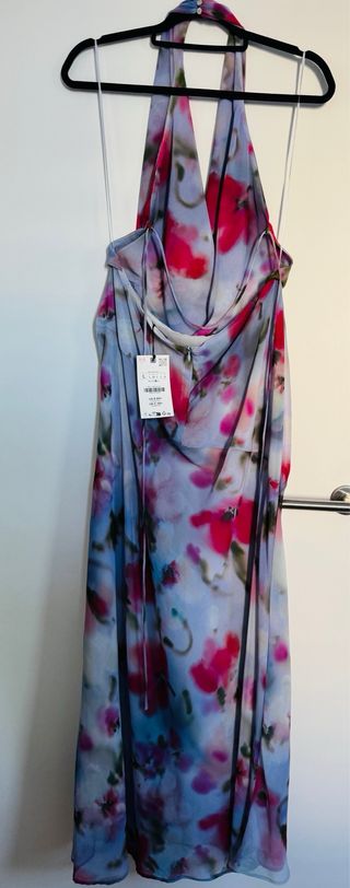 Vestido midi halter estampado Zara