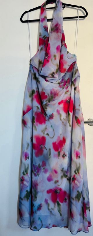 Vestido midi halter estampado Zara