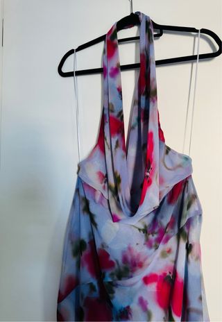 Vestido midi halter estampado Zara