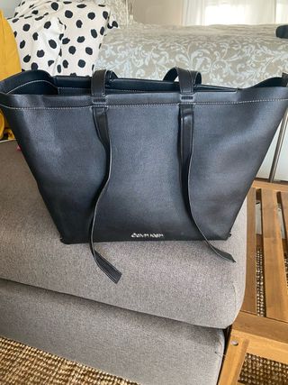 Borsa shopper Calvin Klein similpelle nera