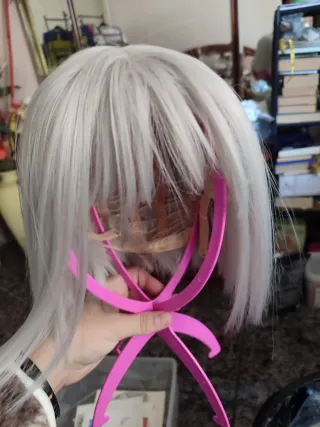 Peluca blanca estilo bob