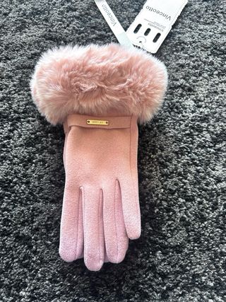 Guantes Vincetto rosas con pelo a estrenar.