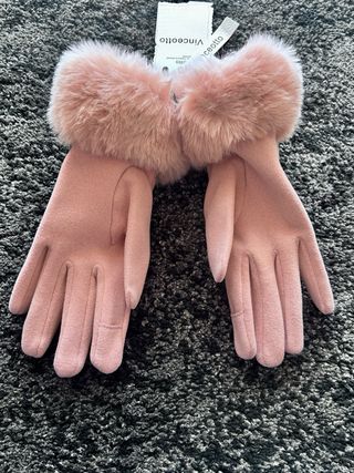 Guantes Vincetto rosas con pelo a estrenar.