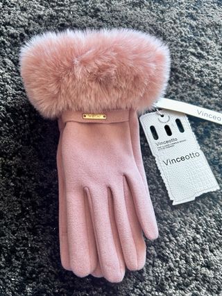 Guantes Vincetto rosas con pelo a estrenar.
