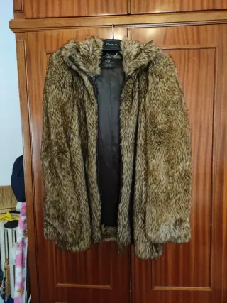 Chaquetón pelo sintético mujer