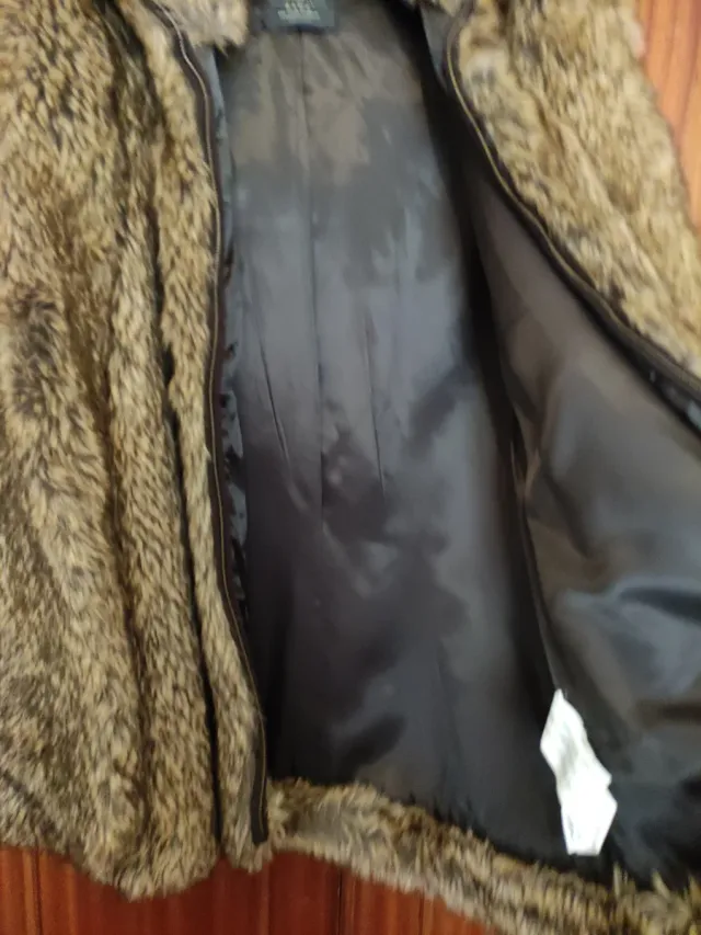 Chaquetón pelo sintético mujer