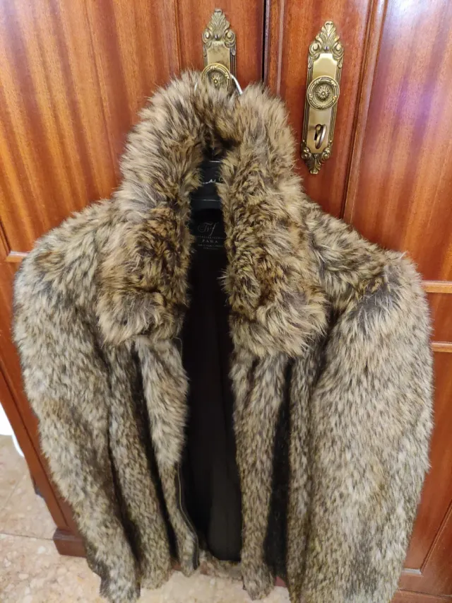 Chaquetón pelo sintético mujer