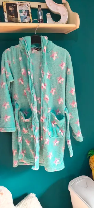 Bata infantil unicornios rosa y turquesa