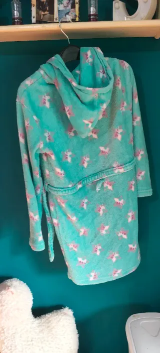 Bata infantil unicornios rosa y turquesa