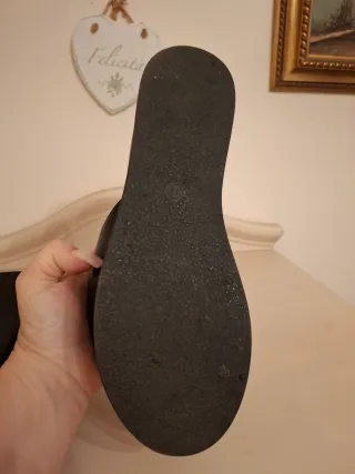 Sandali donna zeppa nero/marrone