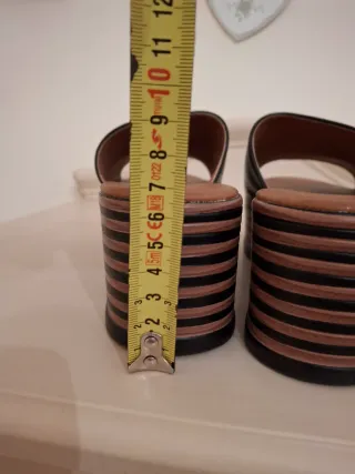 Sandali donna zeppa nero/marrone