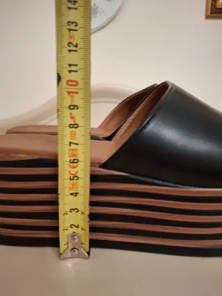 Sandali donna zeppa nero/marrone