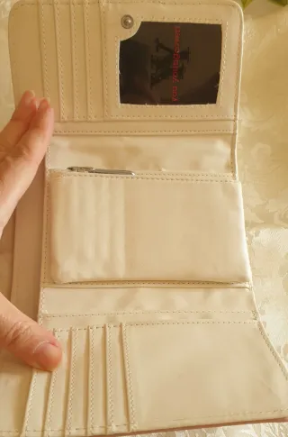 Portafoglio Ycoveri donna beige e rosa