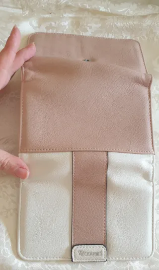 Portafoglio Ycoveri donna beige e rosa
