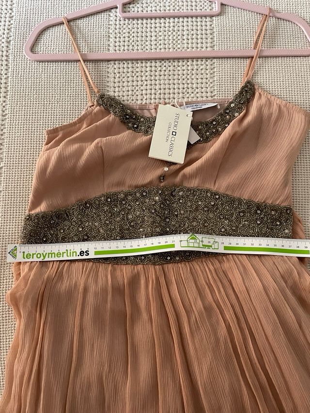 Vestido DE SEDA El Corte Inglés pedrería rosa